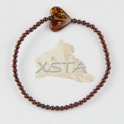 Amber bracelet with heart pendant